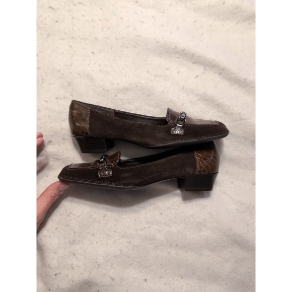 Aerosoles Womens Playfill Brown Leather And Suede Flat Loafer Size 6M - Picture 1 of 9